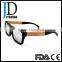 European Style Flat Top Wooden Sunglasses Black Bamboo Wooden Sunglasses