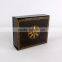 Gold Foil Magnetic cardboard black gift box with custom logo