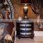 Vintage Classical Bedroom Furniture Set, Italian Style Carved Wooden Bed With Night Stand, Retro Imperial Bedroom Set