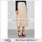 Wholesale Women Apparel Exposed Zip Cream-color Georgette Midi Skirt(DQE0367SK)