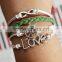 New design hot high grade jewelry letters leather bracelet for women