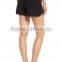 MGOO Hot Sale Women's Drawstring Linen Blend Jogging Pants Black Sport Shorts With Zipper Pockets