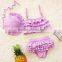 Baby Clothes Set Tthree Pieces Swimsuit Ruffle Sets With Hat Girl Gingham Outfit