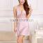 Ms summer sexy temptation emulation silk nightgown harness pajamas silk plus-size clothing at home