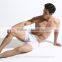 High waist dye yarn Europe size plain white cotton men's underwear boxer shorts