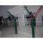 curved green wire mesh fence