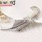 Fashion Gold Plated Rhinestone Crystal Feather Hair Clip Hairpin Barrette