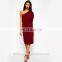 2015 New design evening dress women one shoulder pencil dress in red
