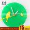 New design green leaf shape laser cutting acrylic wall clock plexiglass clock clear acrylic wall clock