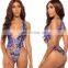 Deep V-neck Bikini Women's Swimsuit Backless Bathing Suit 2020 String Sexy Swimsuit One Piece High Cut Swimwear
