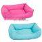 HQPB001 Manufacturer wholesale plain cotton stuffed pink blue dog warm soft bed