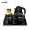 hotel guest supply electric mini 0.8L plastic kettle with melamine tray set