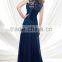 Navy Blue Mother Of The Bride Dresses Plus Size Lace Floor Length Vestido de festa Godmother Dresses Cap Sleeve