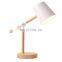 Black White Pink Color Table Lights Creative Wood Study Table Lamp for Kids