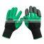 Custom digging Planting latex Coated Waterproof Claws Genie Gloves Garden Gloves With Claws