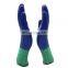 13 gauge seamless knitted polyester smooth finish blue nitrile coated gloves