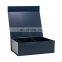 Deep navy blue color bulk packaging rigid recyclable gift packing box with magnetic lid