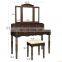 Wall mounted dressing table wooden dressing table with mirror and stool