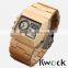 Best Quality dual movement quartz analog digital wooden watches with japan miyota movement