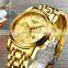 Luxury high-end top grade classical men's mechanical stainless steel 22k gold watch