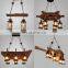 8 Lights Wood Vintage Industrial  E27 Cafe Bar Lamp Fixture Loft Home Ceiling Lighting Chandeliers