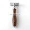 Classic Shaver Walnut Wood  Metal Handle Singe Blade Shaving Safety Razor