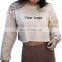Custom Logo Casual Loose Sweatshirt Women Fashion Long Sleeve Sports Wear Crop Top Women's Pullover Shirt Fitness Yoga Clothing