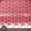 Fashion high quality polyester mesh fabric price per meter for wedding dress with red flowers embroidery