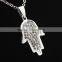 Diamond hand of Fatima necklace stainless steel Palm jewelry wholesale