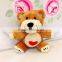 Plush 9cm Tall Bear Keychain/Soft Stuffed 9cm Height Bear with Embroided Heart Keychain/Simling Bear Soft Animal Keychain