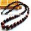 Charming Tiger Eye Stone Beads Round Jade Necklace