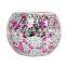 Cerise and silver series crackle mosaic glass oil burner for home decoration