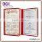 restaurant menu cover printing,PU wood menu cover / catering industry bar menu