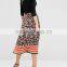 OEM Factory Price Women Summer Printed Pleat Midi Skirt In Latest Designs