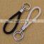 Custom easy design black leather keychain/silver keychain leather promotion