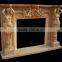 China alibaba promotional white travertine marble fireplace