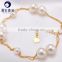18k gold chain AAA grade cultural pearl Latest Design bracelets for women 2016
