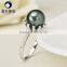 sterling silver tahitian black pearl ring 8-9mm high luster perfect round pearl