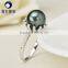 natural pearl rings silver 925 tahitian black pearl ring 8-9mm high luster perfect round pearl