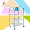 Chinese four layers commercial stainless steel guest room service trolley cart adjustable sizes separated assembled with wheels