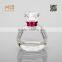 50ml clear empty glass perfume bottle with diamond shape cap
