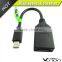 Mini DisplayPort male to DisplayPort Female Adapter in Black - 4K Resolution Ready