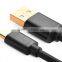 Gold Plated USB 2.0 Type A Male to Reversible Type-C Male Charge & Sync cable