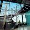 curved double beam laminated glass treads stairs curved staircase with stainless steel rod railings