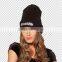 Girls Black Custom Knitted Beanie Winter Hat with White Embroidered Logo