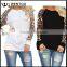 Wholesale Women's Casual Loose Leopard Print Leopard Raglan Shirts