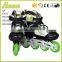 wholesale retractable green metal frame pu wheel roller skate shoes