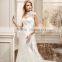 VDN52 High Neck Sheer Back Beaded Formal Wedding Dress Full Length Cap Sleeve Detachable Skirt Vestidos De Novia for Weddings