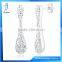 Handmade Crystal Earrings in 18K White Gold Plating