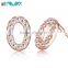 Fashionable number stud earrings silver 925